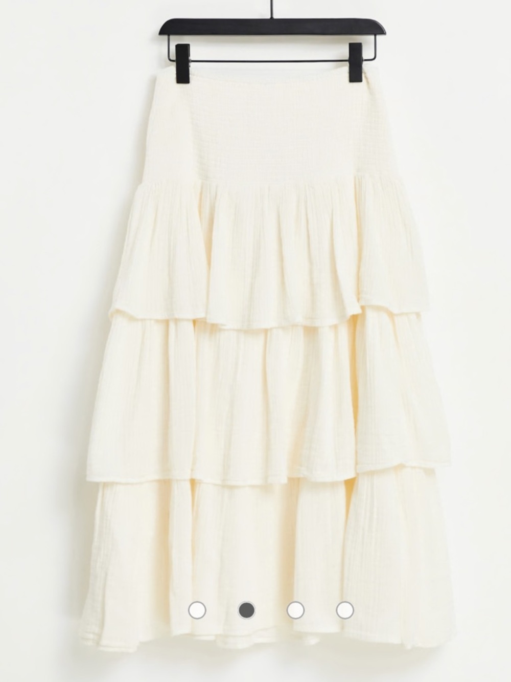 Free People Cream Can’t stop the Spring Tiered maxi skirt Small - Picture 4 of 12